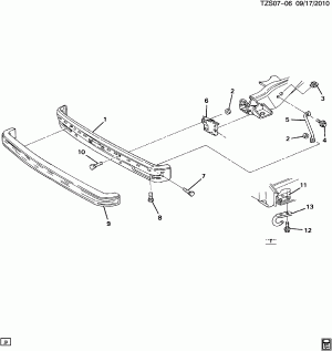 BUMPER/FRONT (CHEVROLET X88,G.M.C. Z88)
