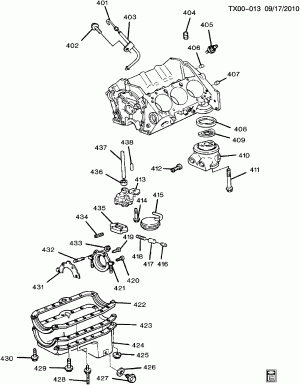 ENGINE ASM-4.3L V6 PART 4 OIL PUMP,PAN & RELATED PARTS (SYCLONE ZR9)