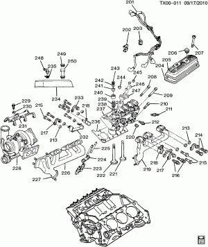 ENGINE ASM-4.3L V6 PART 2 CYLINDER HEAD & RELATED PARTS (SYCLONE ZR9)