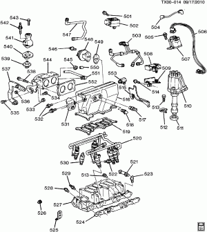 ENGINE ASM-4.3L V6 PART 5 MANIFOLD & FUEL RELATED PARTS (SYCLONE ZR9)