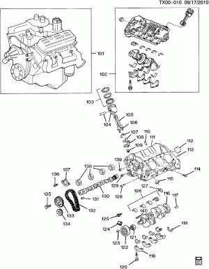 ENGINE ASM-4.3L V6 PART 1 BLOCK & INTERNAL PARTS (SYCLONE ZR9)