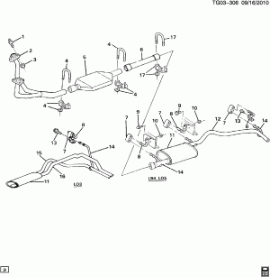 EXHAUST SYSTEM-V6 (LB4/4.3Z,L03/5.0H,L05/5.7K)