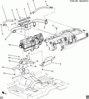 AIR DISTRIBUTION SYSTEM/FRONT DUCTS (CJ2, EXC UPLEVEL TRIM SLT)(2ND DES)