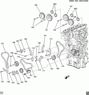 ENGINE ASM-3.6L V6 PART 6 TIMING CHAIN & TENSIONER (LLT/3.6V)