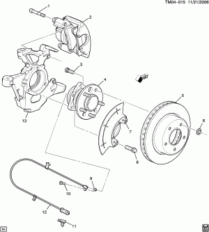 BRAKE CALIPER MOUNTING/FRONT & KNUCKLE