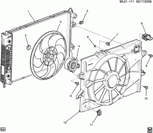 ENGINE COOLANT FAN (LAF/2.4C)