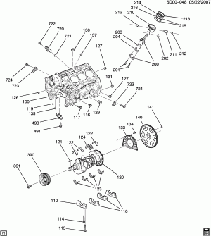 ENGINE ASM-3.6L V6 PART 1 CYLINDER BLOCK AND INTERNAL PARTS (LLT/3.6V)