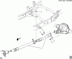 PROP SHAFT MOUNTING/REAR AXLE (TWO PIECE PROP)