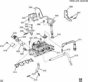 ENGINE ASM-4.3L V6 (L35/4.3W) PART 5 MANIFOLD & FUEL RELATED PARTS