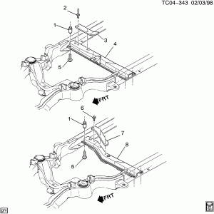 FRAME/TRANSMISSION SUPPORTS (EXC 15000 LB GVW RATING C5B)