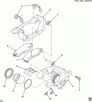 BRAKE CALIPER/REAR (SINGLE PISTON)