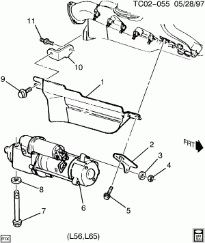 STARTER MOTOR MOUNTING (L56/6.5S,L65/6.5F)