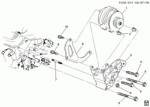GENERATOR MOUNTING (L30/5.0M,L31/5.7R, 124 OR 140 AMP GENERATOR KW2,8A5)
