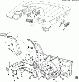 AIR DISTRIBUTION SYSTEM/REAR (RR A/C C69, EXC RR HEATER C36)