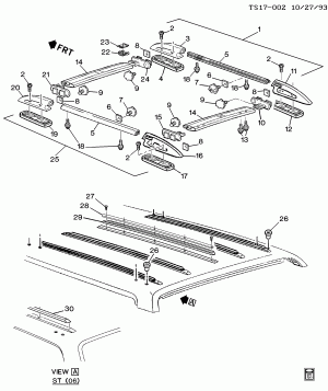 LUGGAGE CARRIER (V54,CHEVROLET X88,G.M.C. Z88, EXC EUROPEAN EXPORT VD1)