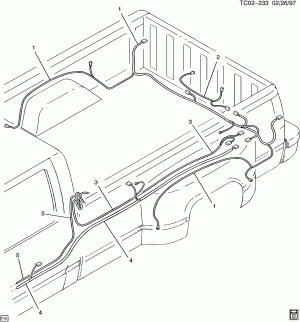 WIRING HARNESS REAR (FLEET SIDE BOX E63)
