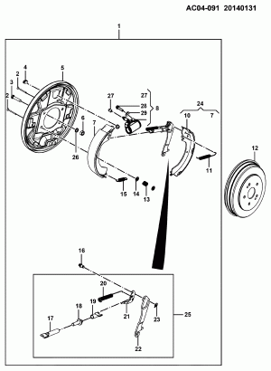 BRAKE ASM/REAR DRUM