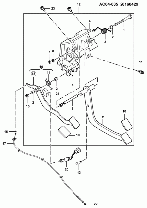 BRAKE PEDAL EXCLUDECALLOUT 20-21