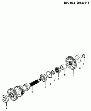 5-SPEED MANUAL TRANSMISSION &INTERMEDIATE SHAFT AND GEAR(B15)(L3C,M4N)