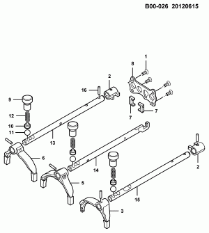 MANUAL TRANSMISSION SHIFTER BAR HOUSING (B15)(L3C,M4N)