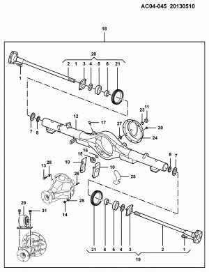AXLE ASM/REAR PART 1 EXCLUDE CALLOUT 10