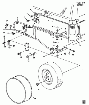 SPARE WHEEL CARRIER (REAR MOUNT P16)