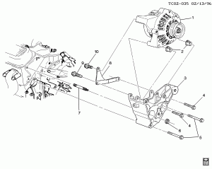 GENERATOR MOUNTING (L30/5.0M,L31/5.7R, 100 OR 105 AMP GENERATOR K60,K68,8W5)