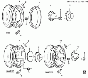 WHEELS & WHEEL COVERS (15X7 STEEL WHEEL PH1, PAINTED ALUM WHEEL N60)