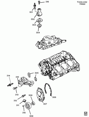 ENGINE ASM-4.3L V6 PART 3 FRONT COVER & COOLING RELATED PARTS (LB4/4.3Z, EXC ZR9,Z79)