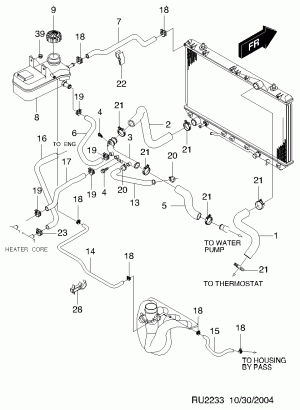 ШЛАНГ И ТРУБА РАДИАТОРА(FAM II ДВРВ)  (2233)
