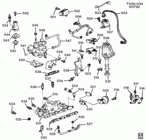 ENGINE ASM-4.3L V6 PART 5 MANIFOLD & FUEL RELATED PARTS (LB4/4.3Z, EXC ZR9,Z79)