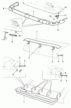 Aerofólio e spoiler traseiro