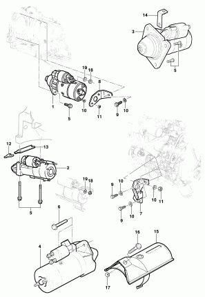 Starter motor and mounting