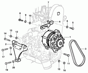 Alternator fixing - Engine LM3/LN2 with manual stering