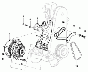 Alternator fixing - Engine LM3/LN2/LG1/LP8 with power steering