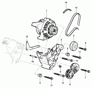 Alternator fixing - Engine L35/LG3/LW9