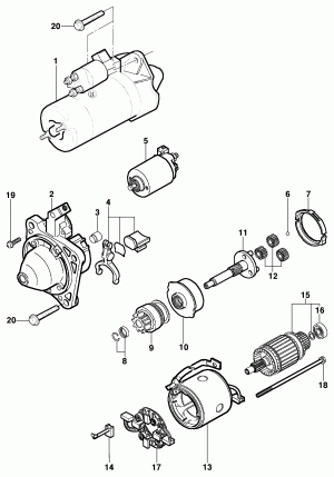 Starter components - Engine LJ6/LLK