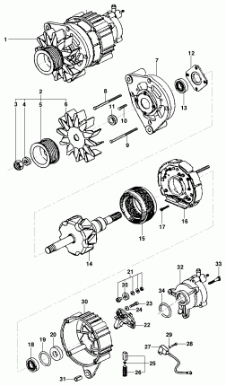 Alternator components - Engine LK6