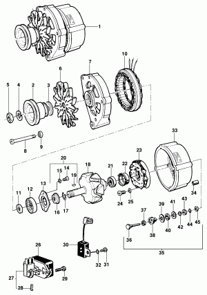 Alternator components - Engine LM3/LN2