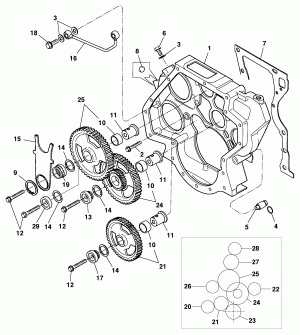 Timing gears - Diesel engine LA5 MWM