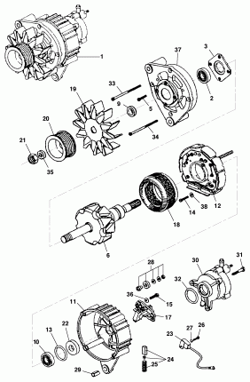 Alternator 85A Bosch - Diesel engine LA5 MWM