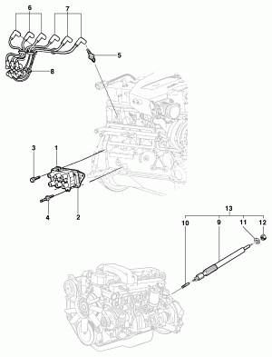 Coil, spark plugs, cables and glow-plugs