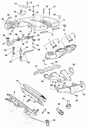 Intake and exhaust manifolds - Gasoline engine LDX