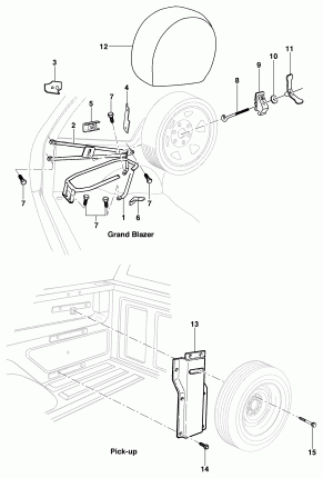 Bracket spare wheel - Pick-up - GrandBlazer