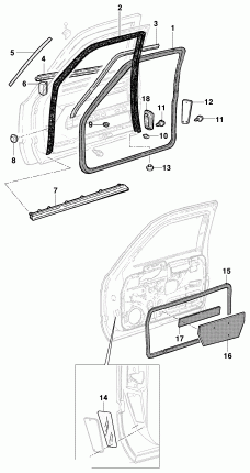 Front door weatherstrips