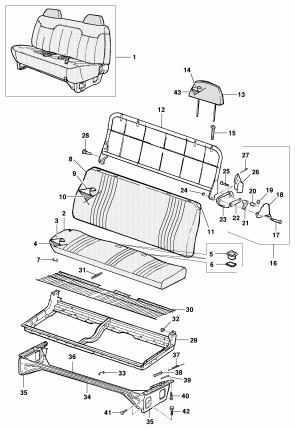 Front seat one piece