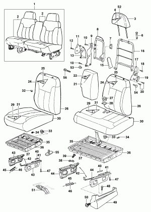 Front seat split 2 pieces folding