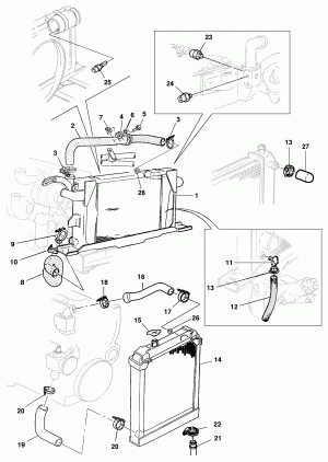 Radiador e mangueiras