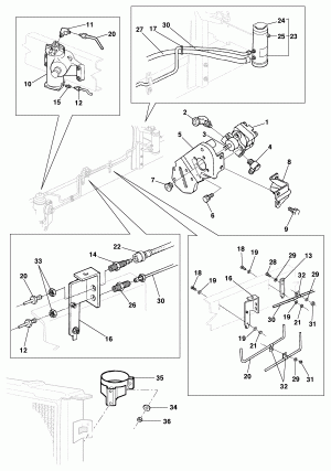 Bomba, reservatório e mangueiras da direção hidráulica - modelo 15