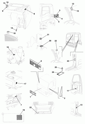 Emblemas-placas e etiquetas do modelo 15